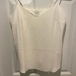 White J crew ruffle shirt